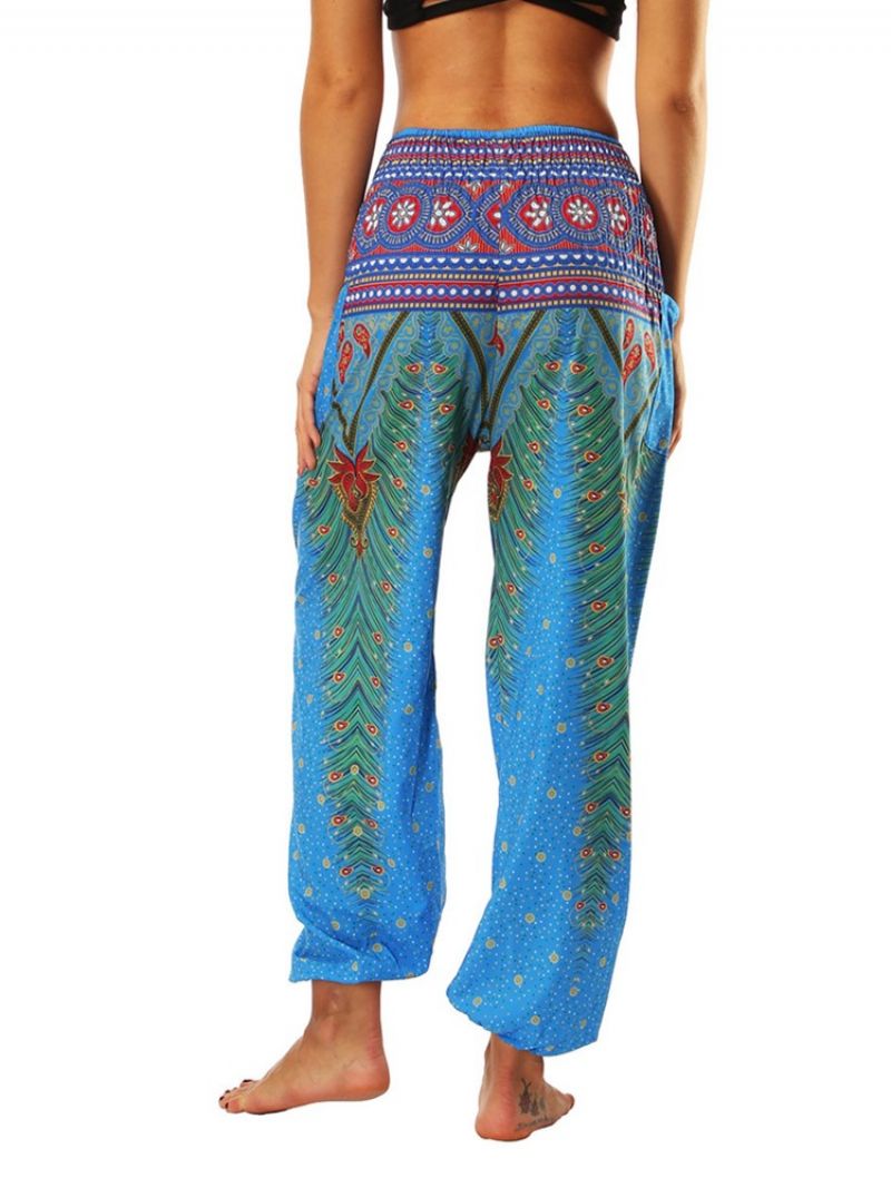 Boho Print Geometryczne Spodnie Do Tańca Ulicznego Do Jogi