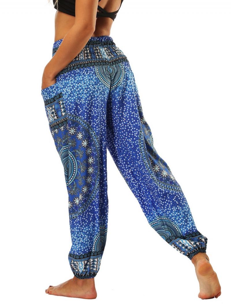 Boho Print Geometryczne Spodnie Jogger Harem Jogger