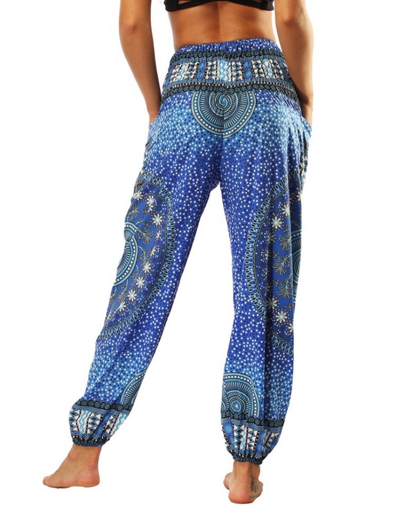 Boho Print Geometryczne Spodnie Jogger Harem Jogger