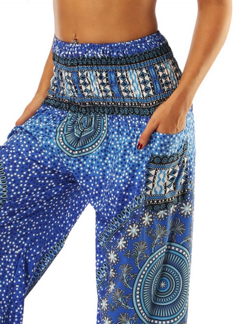 Boho Print Geometryczne Spodnie Jogger Harem Jogger