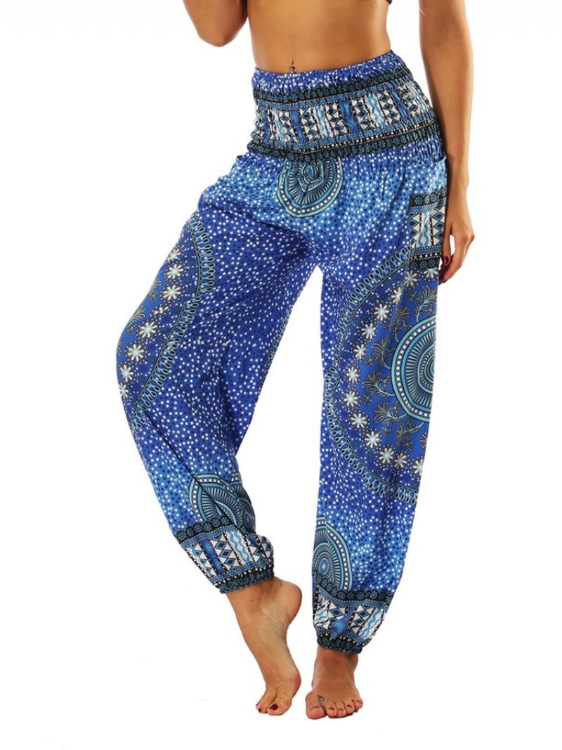 Boho Print Geometryczne Spodnie Jogger Harem Jogger