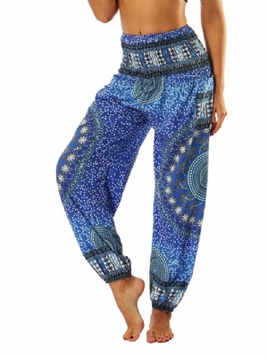 Boho Print Geometryczne Spodnie Jogger Harem Jogger