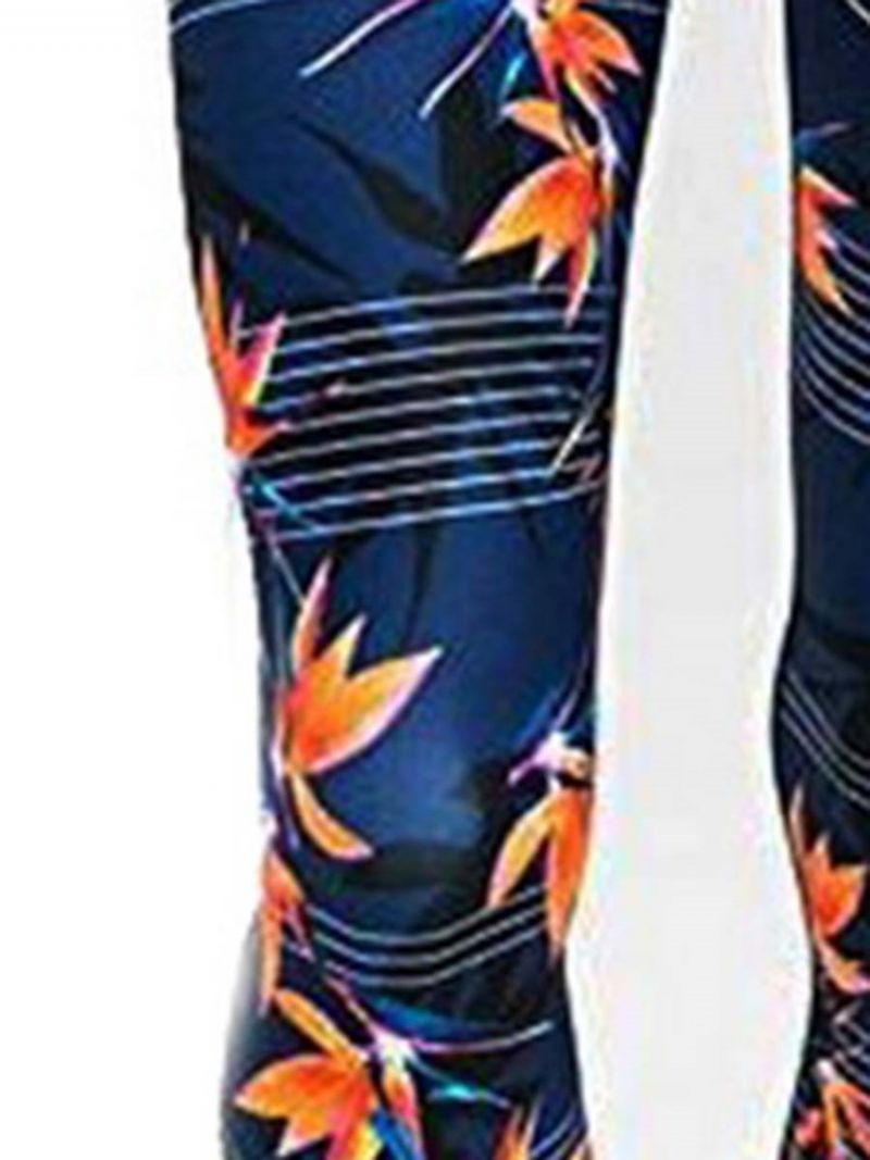 Damskie Legginsy Sportowe Przeciw Poceniu W Kwiaty