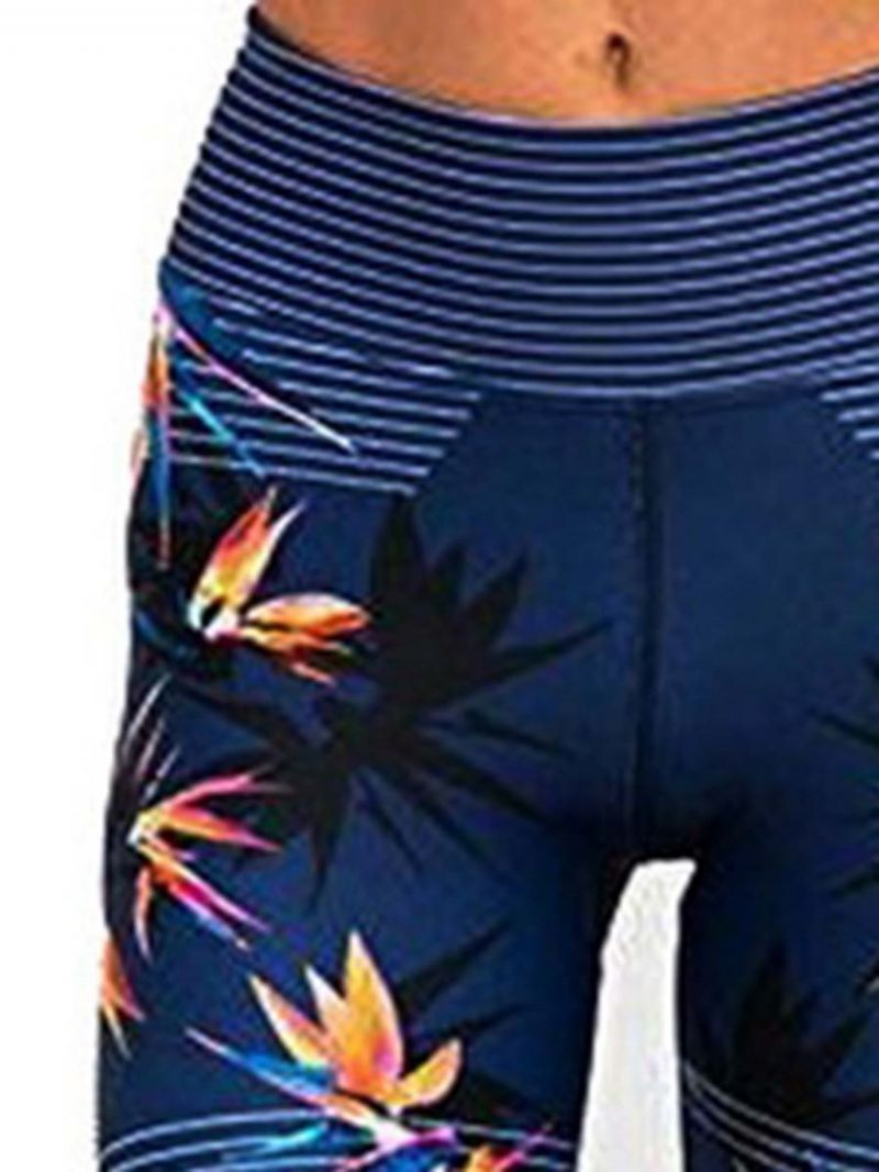 Damskie Legginsy Sportowe Przeciw Poceniu W Kwiaty