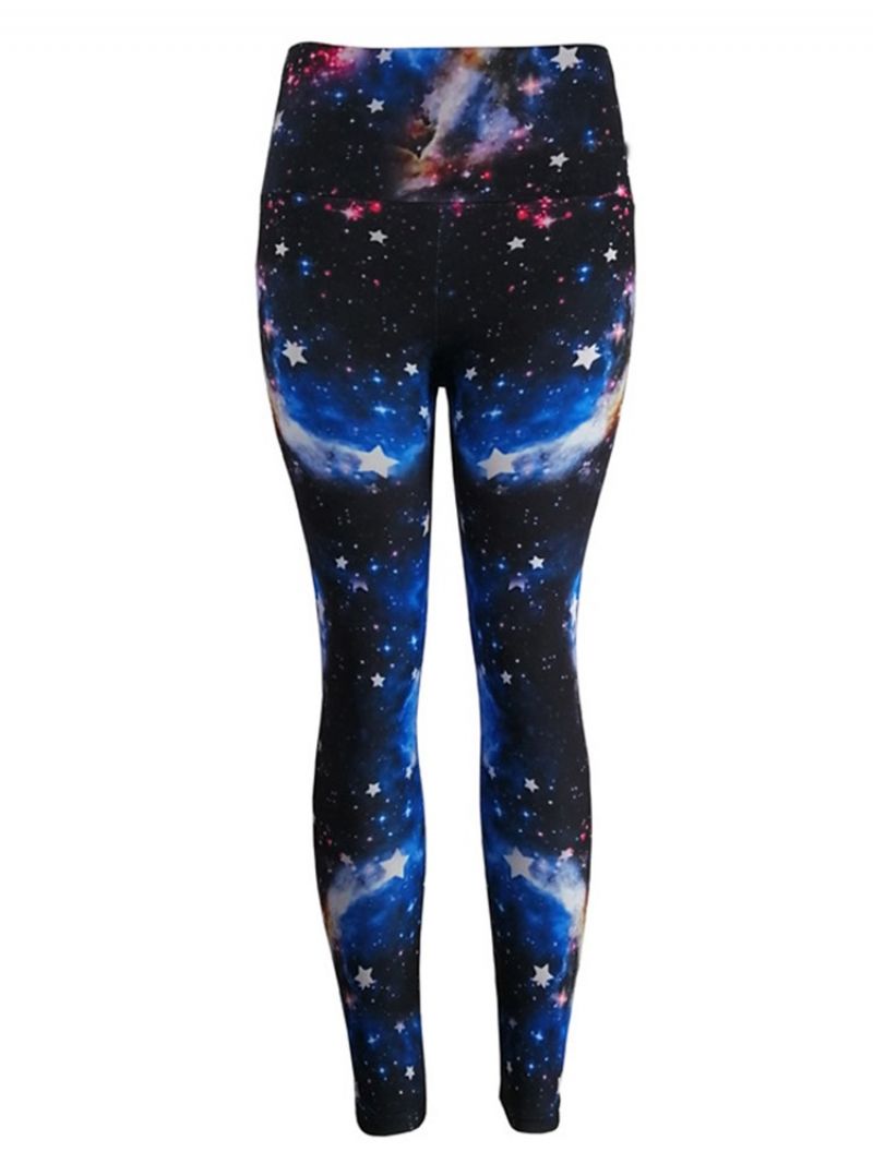 Damskie Starry Sky Color Block Print Siłownia Sportowe Legginsy Do Jogi Spodnie Do Jogi Legginsy Z Wysokim Stanem Tiktok