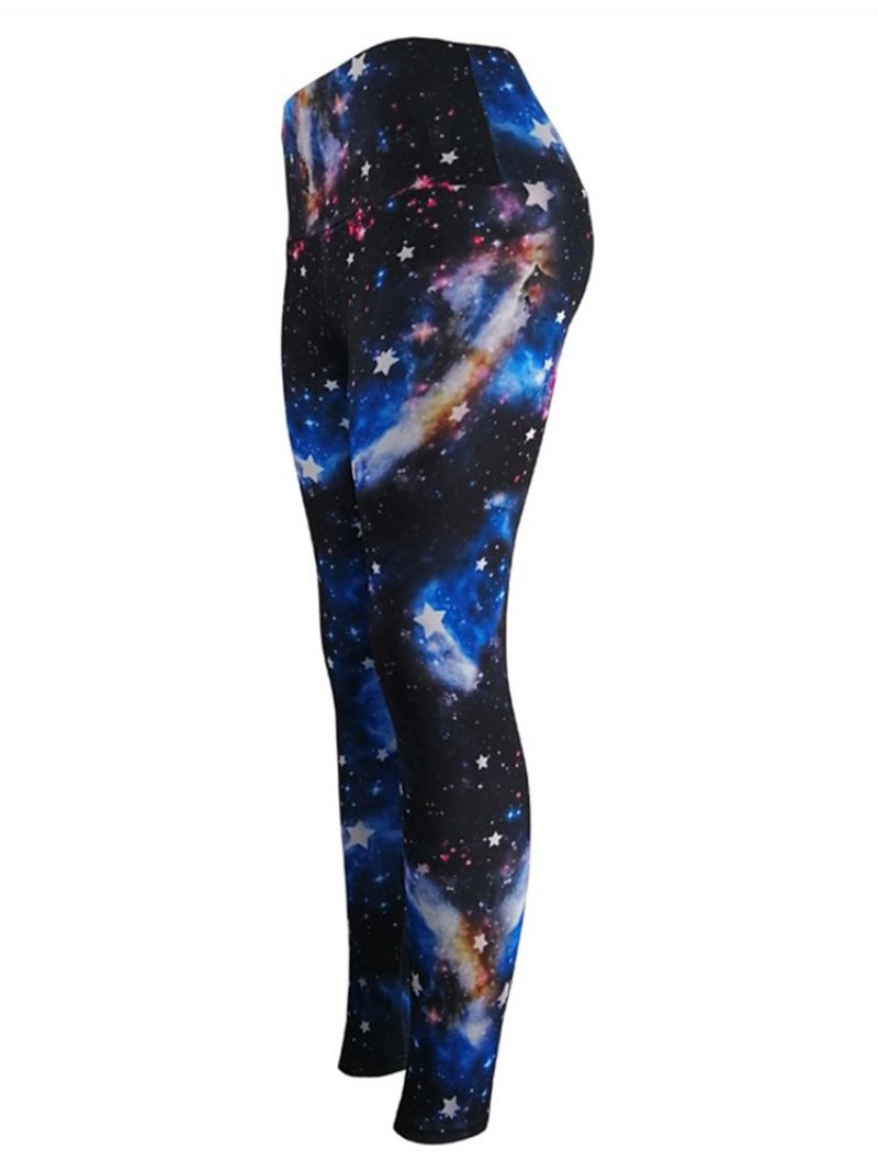 Damskie Starry Sky Color Block Print Siłownia Sportowe Legginsy Do Jogi Spodnie Do Jogi Legginsy Z Wysokim Stanem Tiktok