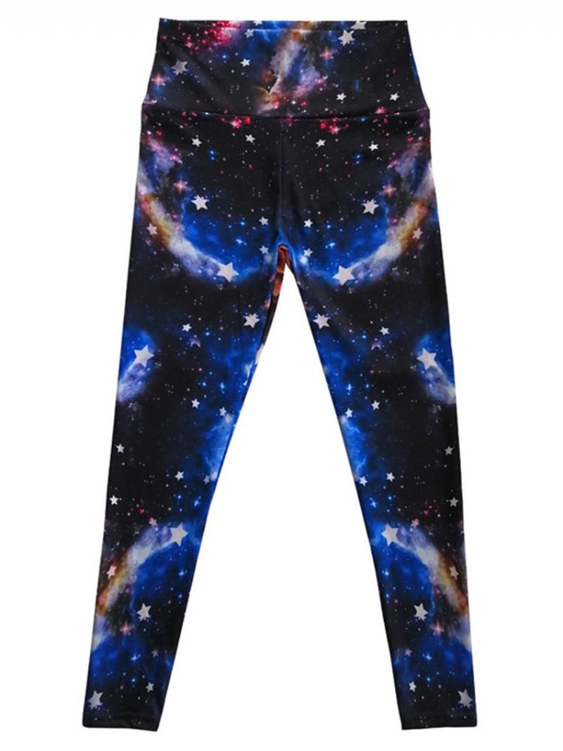 Damskie Starry Sky Color Block Print Siłownia Sportowe Legginsy Do Jogi Spodnie Do Jogi Legginsy Z Wysokim Stanem Tiktok