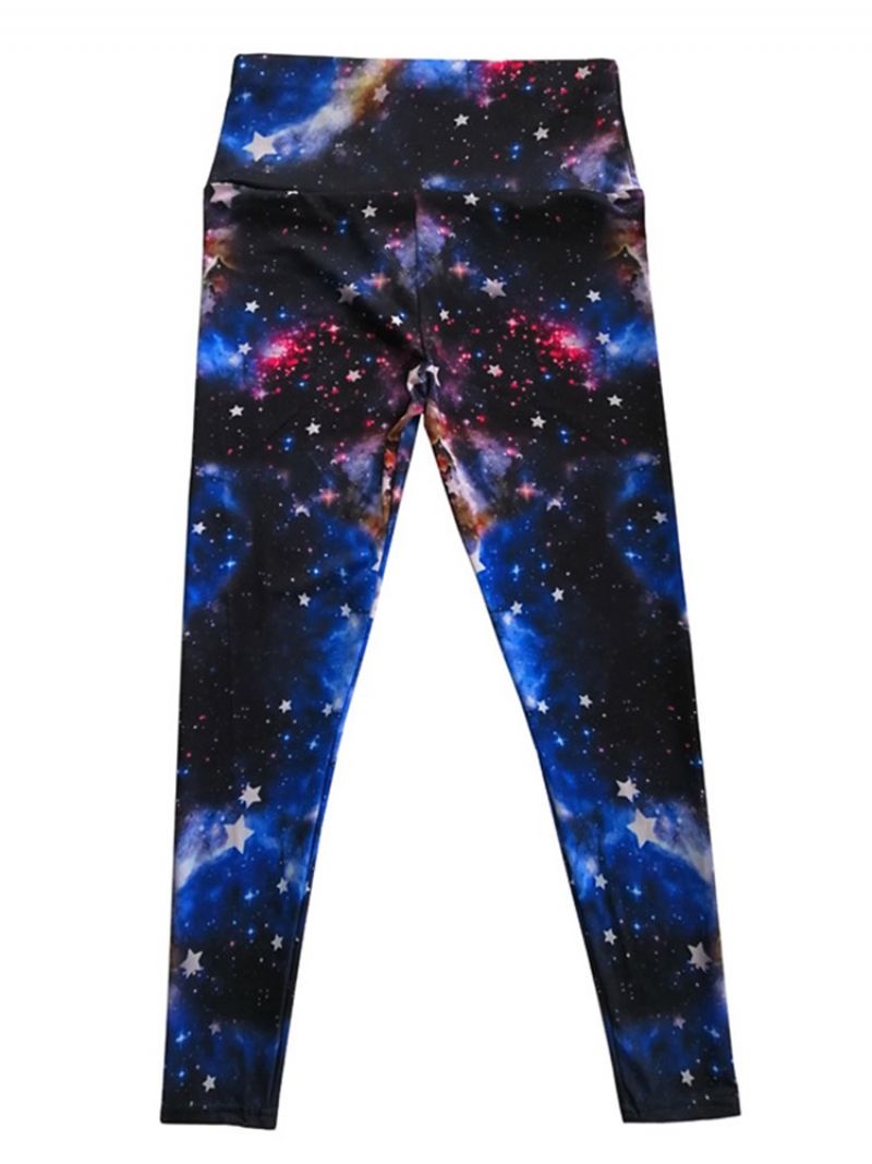 Damskie Starry Sky Color Block Print Siłownia Sportowe Legginsy Do Jogi Spodnie Do Jogi Legginsy Z Wysokim Stanem Tiktok