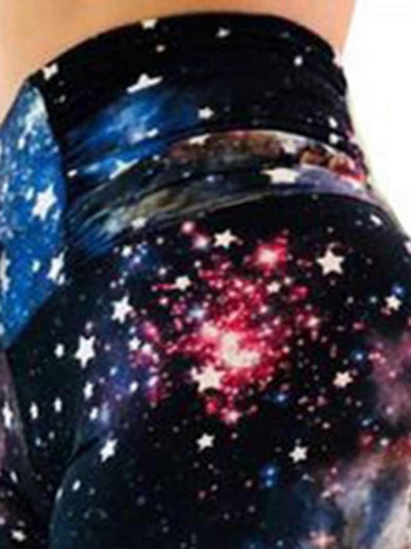 Damskie Starry Sky Color Block Print Siłownia Sportowe Legginsy Do Jogi Spodnie Do Jogi Legginsy Z Wysokim Stanem Tiktok