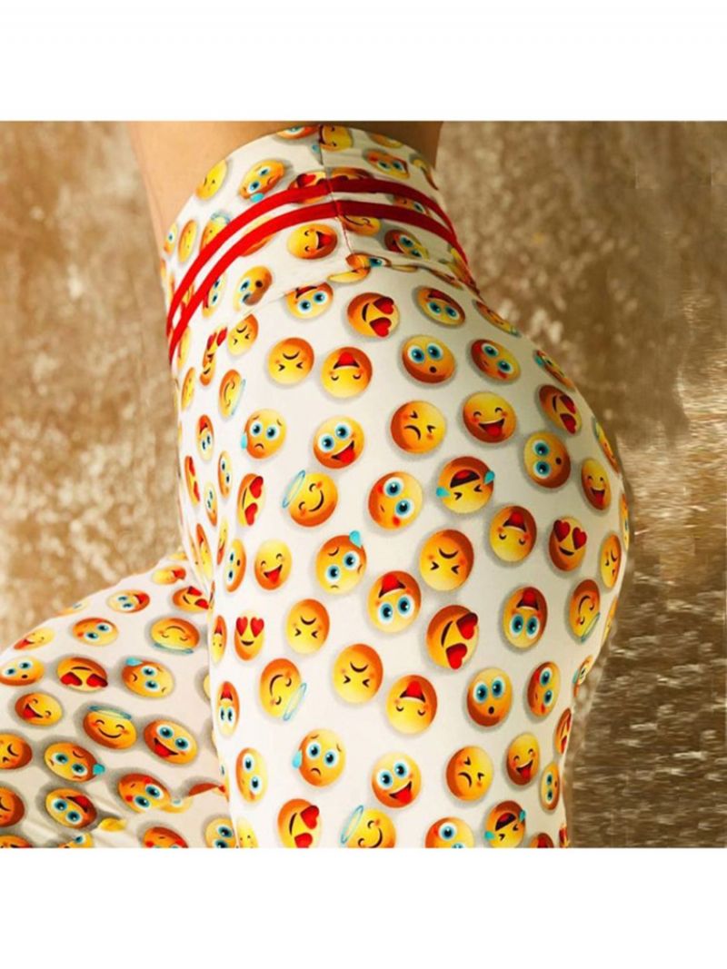 Emotikon Print Szybkie Suche Damskie Legginsy Spodnie Do Jogi Legginsy Tiktok Z Wysokim Stanem