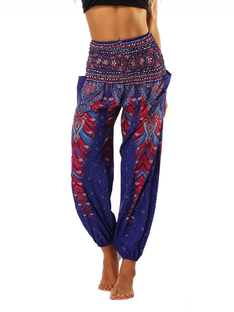 Geometryczny Wzór Boho Joga Harem Pants