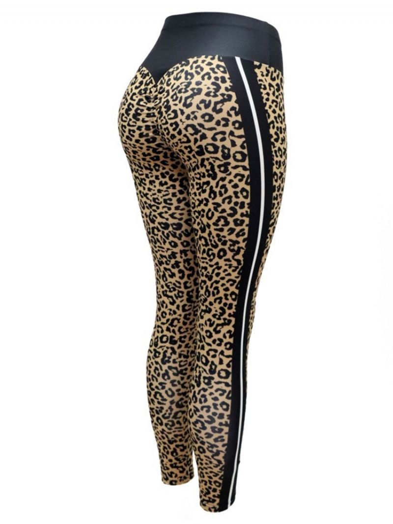 Leopard Print Oddychające Damskie Spodnie Do Jogi Legginsy Tiktok Z Wysokim Stanem