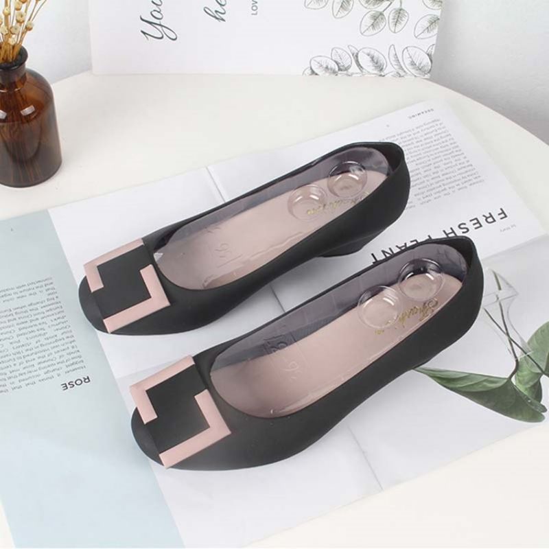 Pvc Slip-On Okrągły Toe Wedge Heel Damskie Galaretki Buty