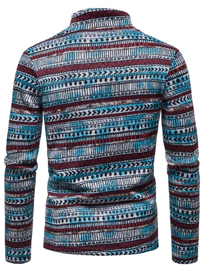 Print Standardowy Stójka Slim Winter Sweter