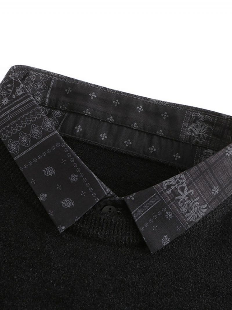 Standardowy Blok Kolorów Patchwork Wiosna Ol Casual Sweter