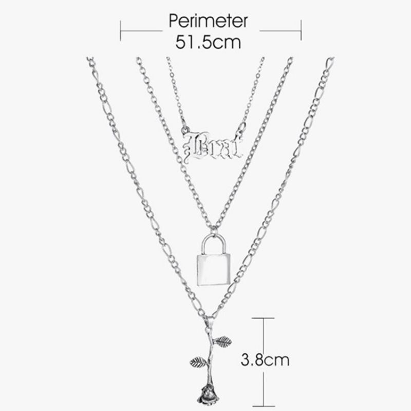 E-Plating Lock Unisex Naszyjniki Damskie