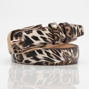 Moda Ze Sprzączką Leopard Print Pu Belt