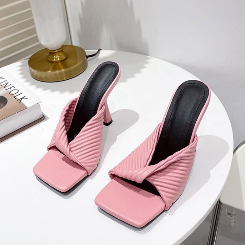 Slip-On Stiletto Heel Flip Flop Western Slippers