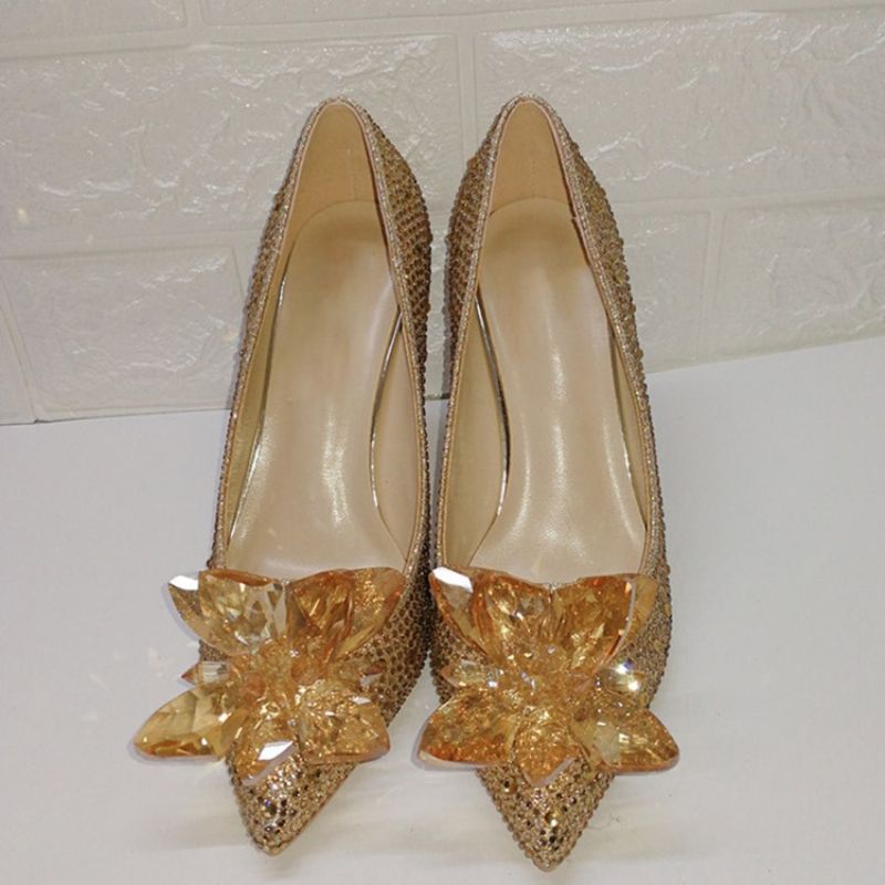 Szpilki Wsuwane Rhinestone Zachodnie Cienkie Buty