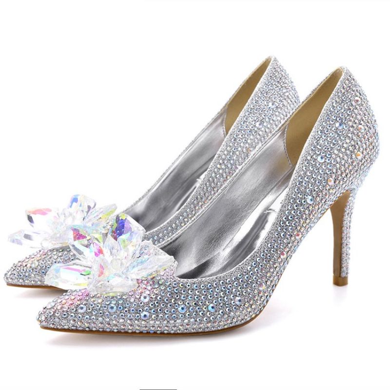 Szpilki Wsuwane Rhinestone Zachodnie Cienkie Buty