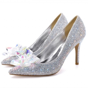 Szpilki Wsuwane Rhinestone Zachodnie Cienkie Buty