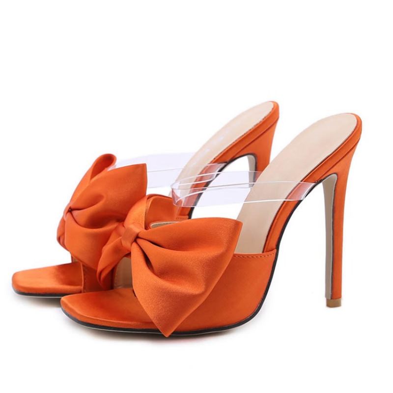 Toe Ring Bow Slip-On Zachodnie Kapcie Damskie