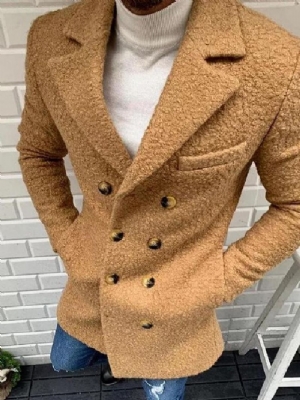 Średniej Długości Gładki Płaszcz Z Klapami European Slim Coat