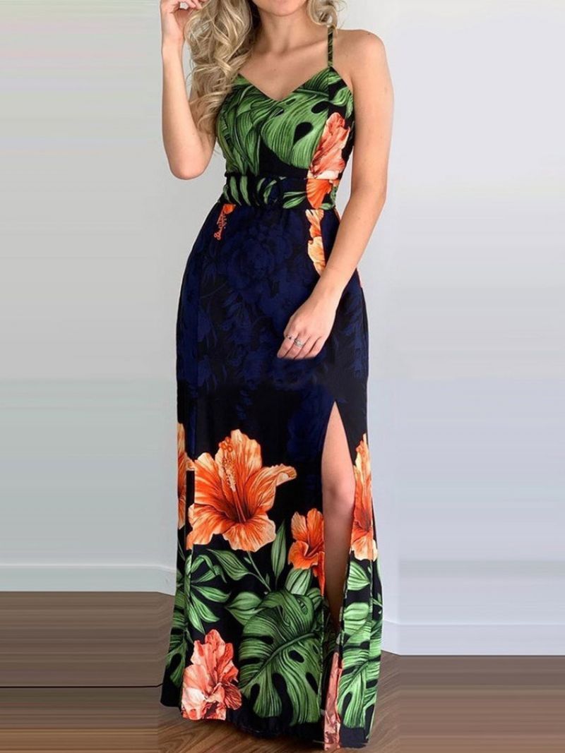 Sukienka Bez Rękawów Z Dekoltem W Szpic Bodycon Moda Floral Bodycon