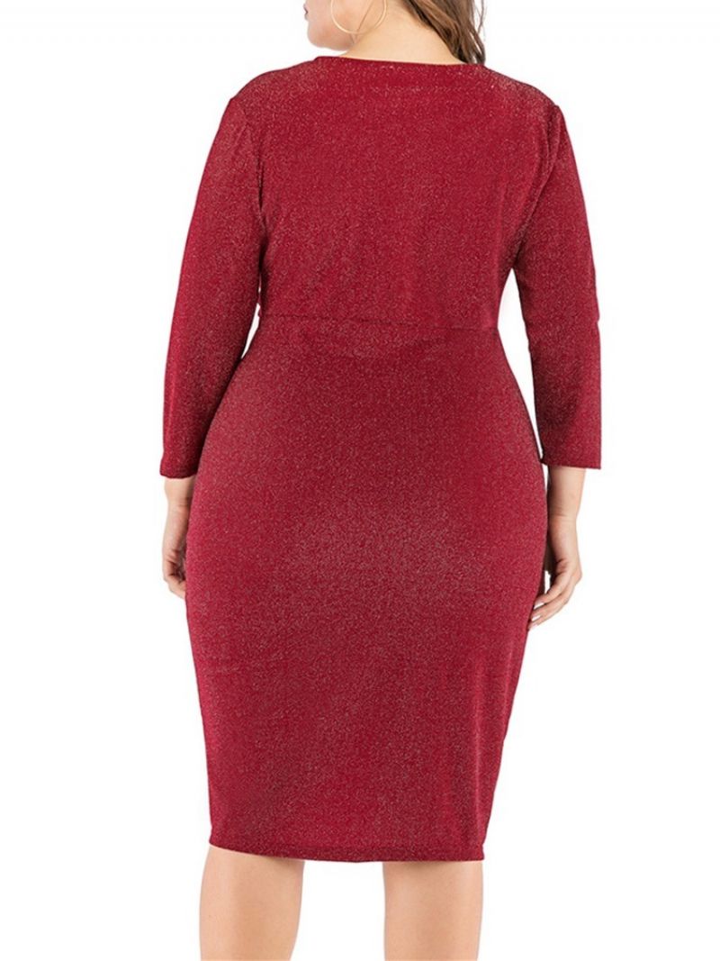 Sukienka Bodycon Z Rozcięciem Do Kolan Z Dekoltem W Szpic