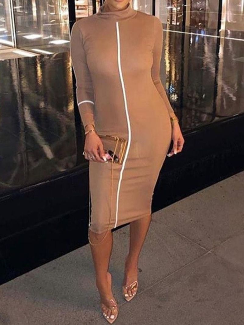 Wydrukować Golf Z Długim Rękawem Date Night Dress