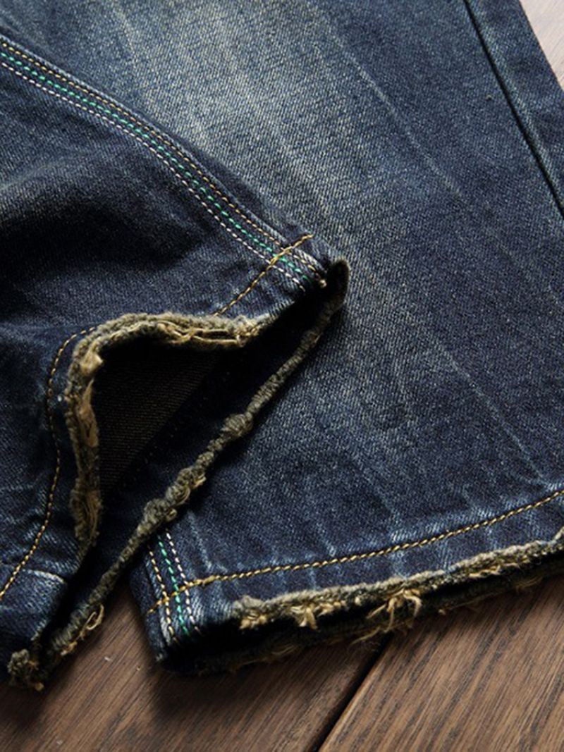 Denim Holes Unikalna Farba Dorywczo Męskie Spodnie