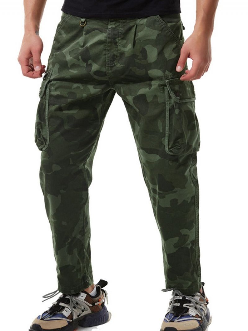 Nadruk Kamuflażowy Casual Zipper Casual Pants