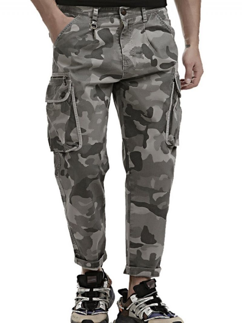 Nadruk Kamuflażowy Casual Zipper Casual Pants