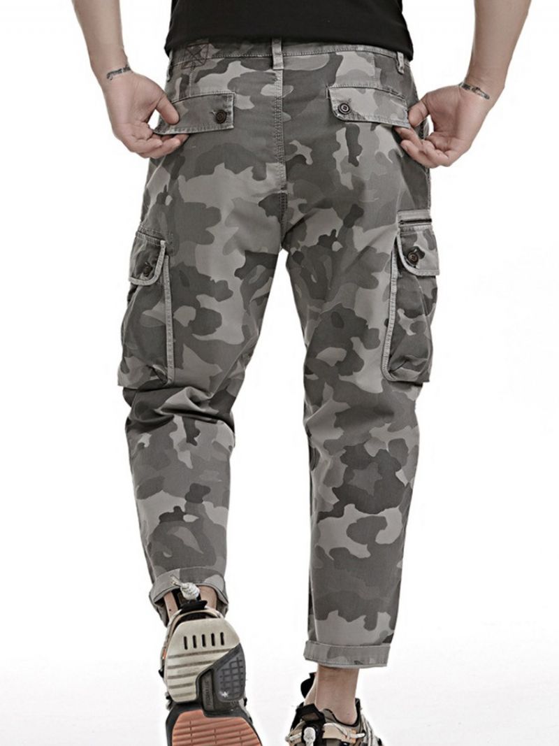 Nadruk Kamuflażowy Casual Zipper Casual Pants