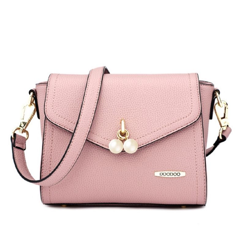 Jednolity Kolor Perłowej Dekoracji Crossbody Bag