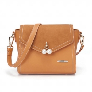 Jednolity Kolor Perłowej Dekoracji Crossbody Bag