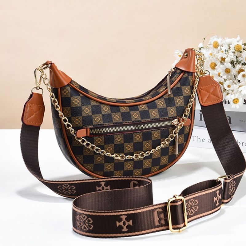 Plaid Pu Thread Hobos Torby Crossbody