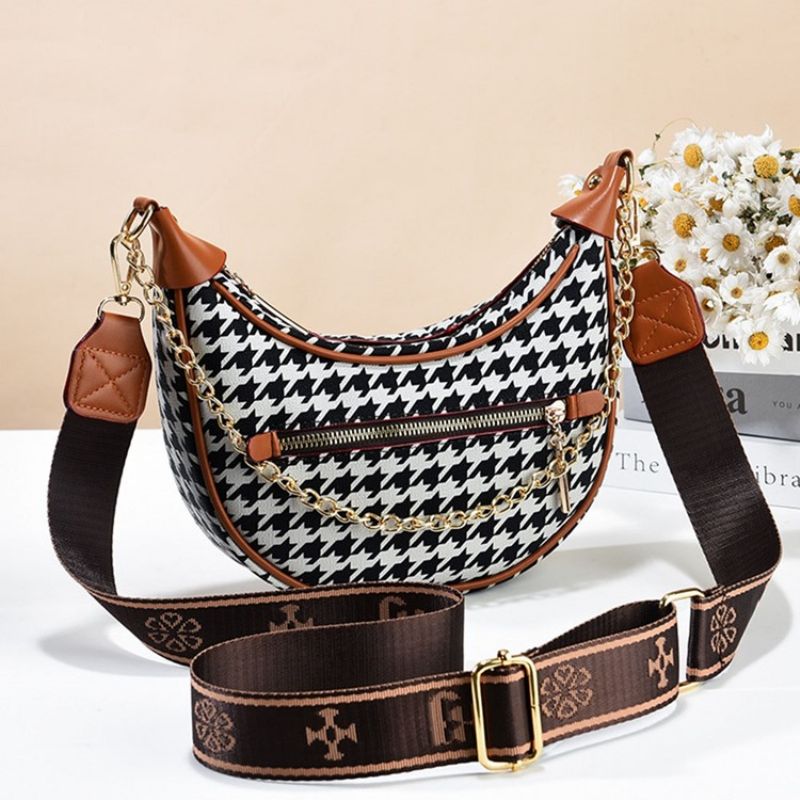 Plaid Pu Thread Hobos Torby Crossbody