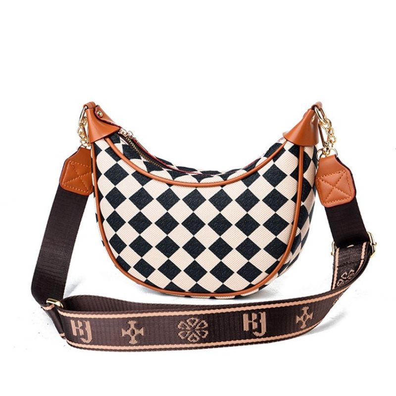 Plaid Pu Thread Hobos Torby Crossbody