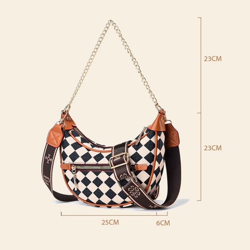 Plaid Pu Thread Hobos Torby Crossbody