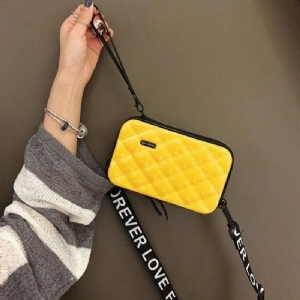 Plaid Tłoczone Torby Crossbody Z Klapką Z Pvc