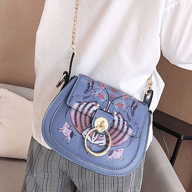 Pu Lock Cartoon Siodło Crossbody Torby