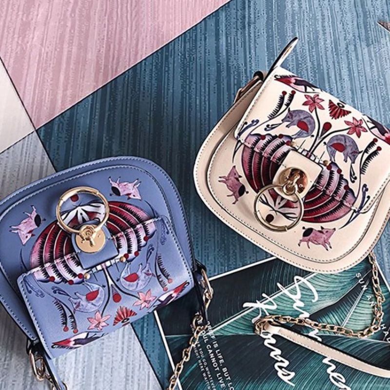 Pu Lock Cartoon Siodło Crossbody Torby