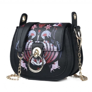 Pu Lock Cartoon Siodło Crossbody Torby