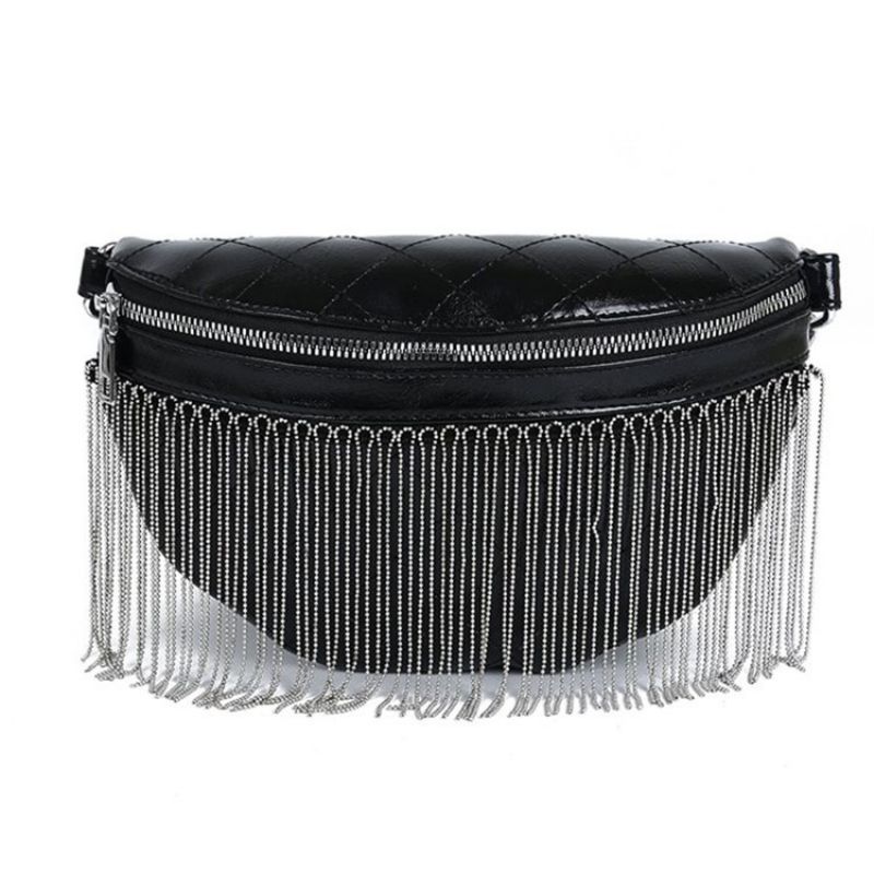 Pu Plaid Fringe Siodło Torby Crossbody