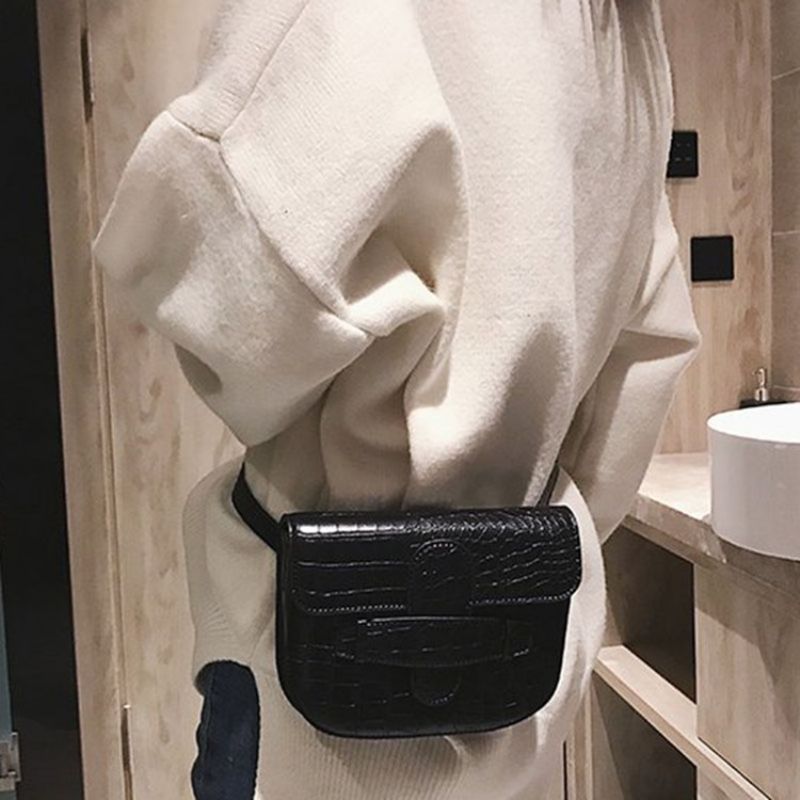 Skórzana Torba Crossbody Z Aligatora Z Nicią