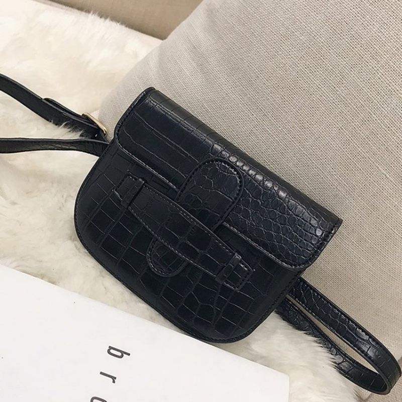 Skórzana Torba Crossbody Z Aligatora Z Nicią