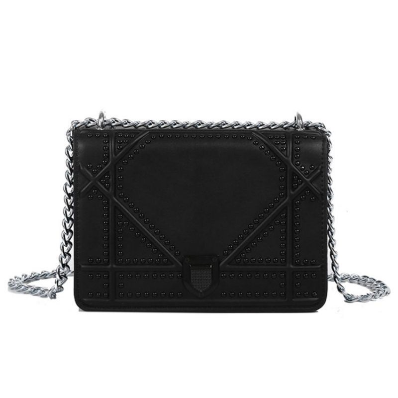 Torebki Crossbody Z Nitką Pu Z Geometryczną Klapką