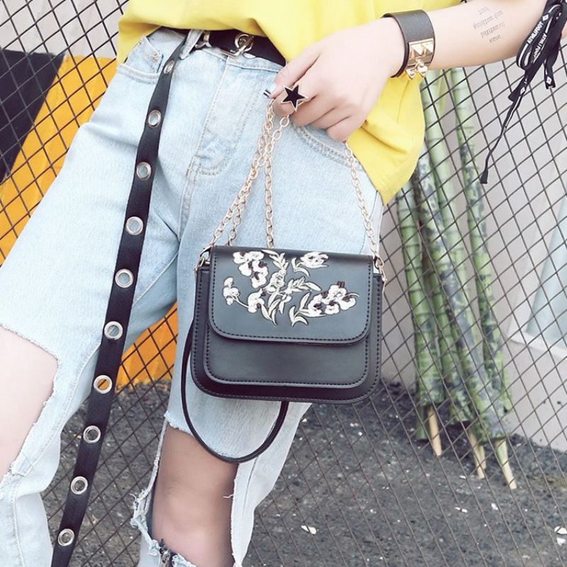 Wielowarstwowa Torba Crossbody Z Haftem All Match